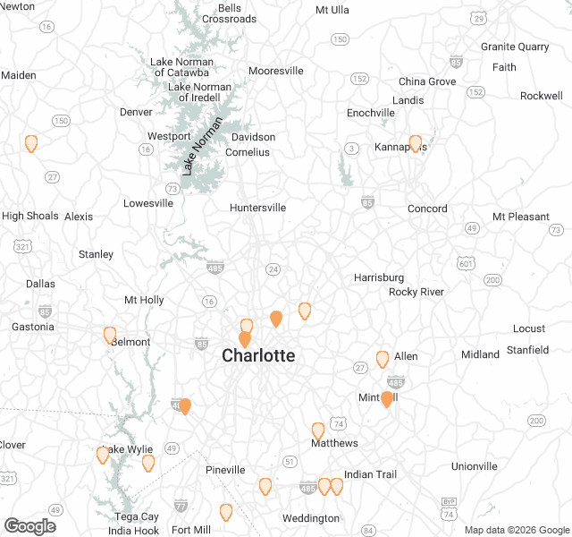 Fill Dirt Map of Charlotte