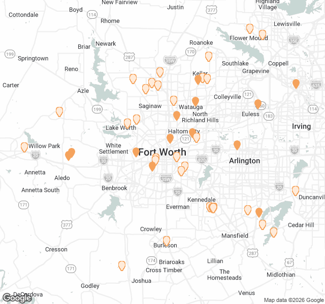 Fill Dirt Map of Forth Worth