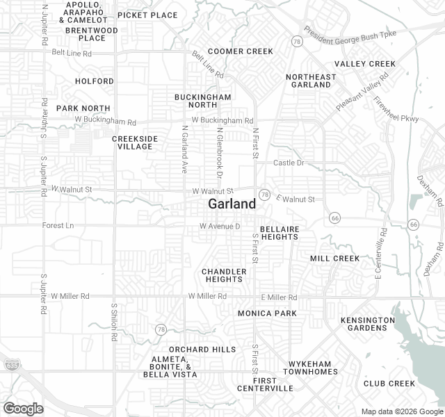 Fill Dirt Map of Garland
