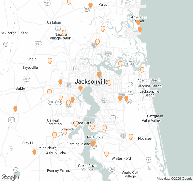 Fill Dirt Map of Jacksonville