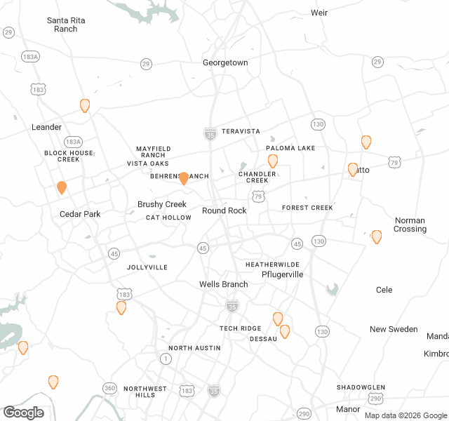 Fill Dirt Map of Round Rock