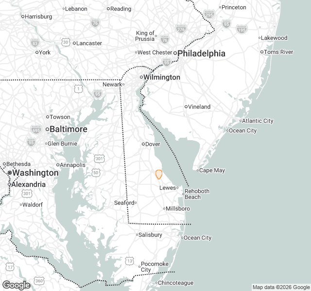 Fill Dirt Map of Delaware