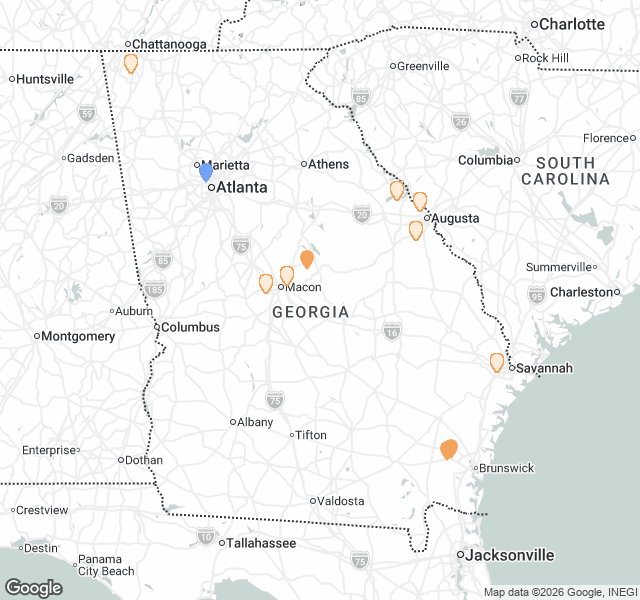Fill Dirt Map of Georgia
