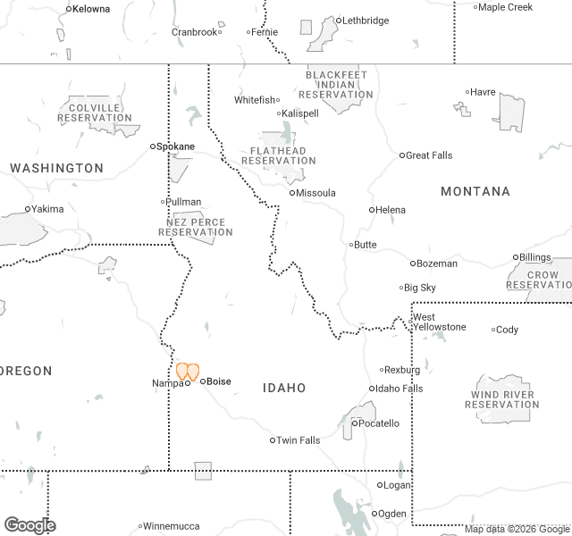 Fill Dirt Map of Idaho