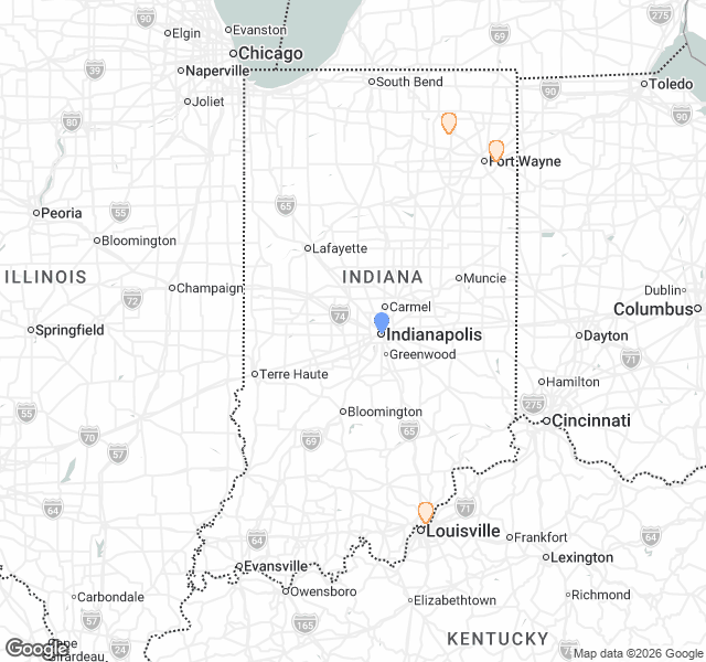 Fill Dirt Map of Indiana