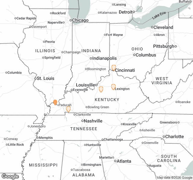 Fill Dirt Map of Kentucky