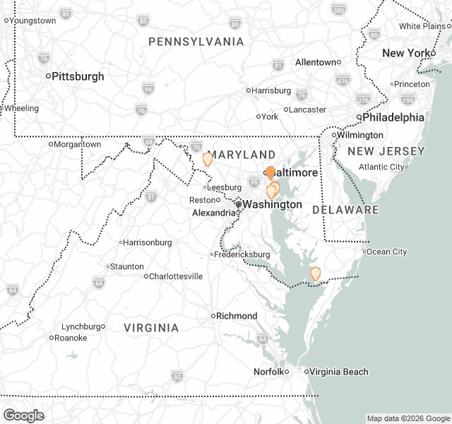 Fill Dirt Map of Maryland
