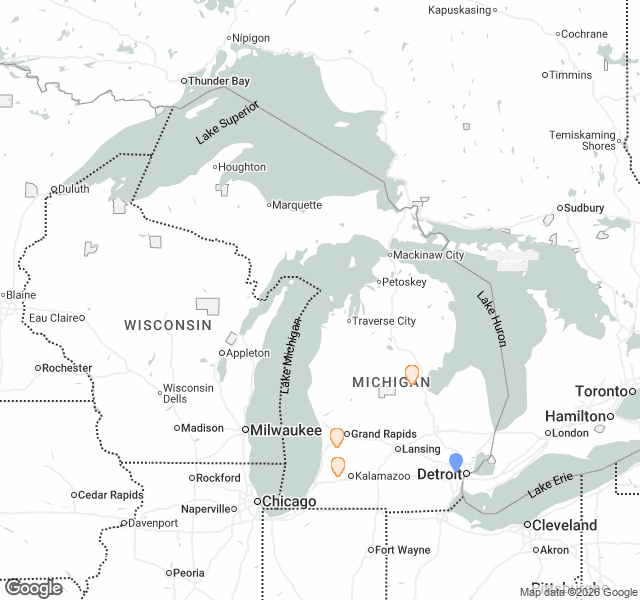 Fill Dirt Map of Michigan