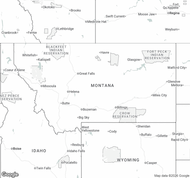 Fill Dirt Map of Montana