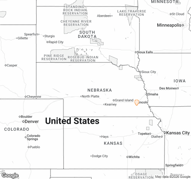Fill Dirt Map of Nebraska