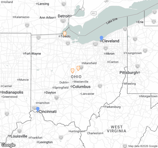 Fill Dirt Map of Ohio