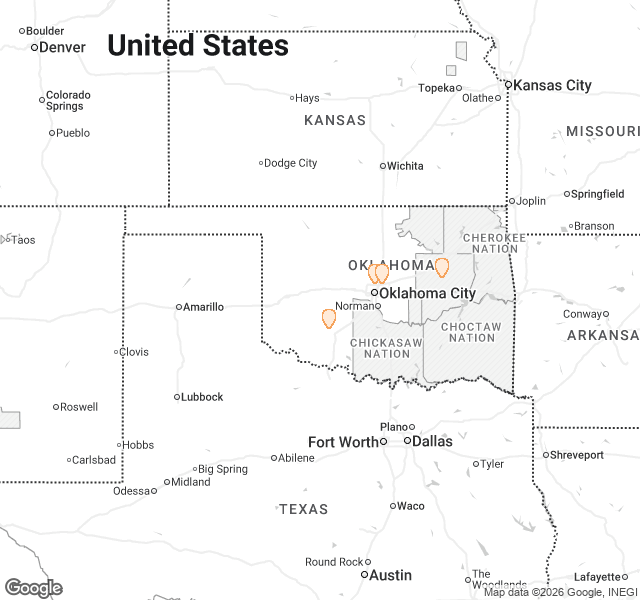 Fill Dirt Map of Oklahoma