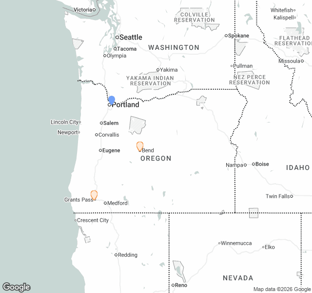 Fill Dirt Map of Oregon