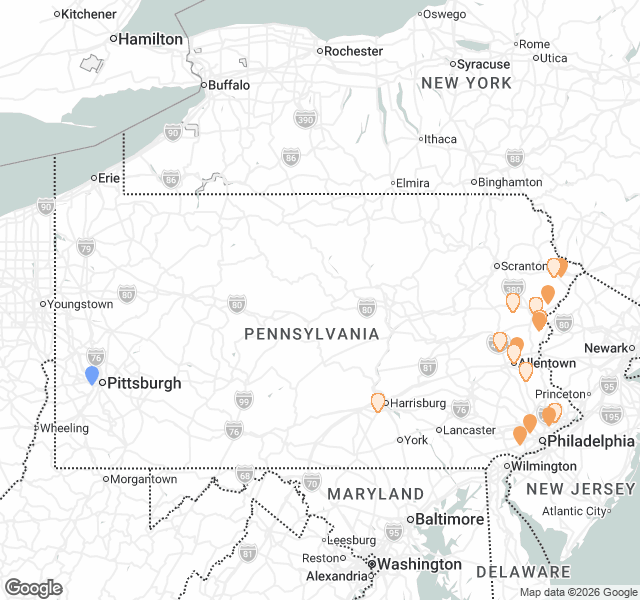 Fill Dirt Map of Pennsylvania
