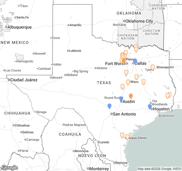 Fill Dirt Map of Texas