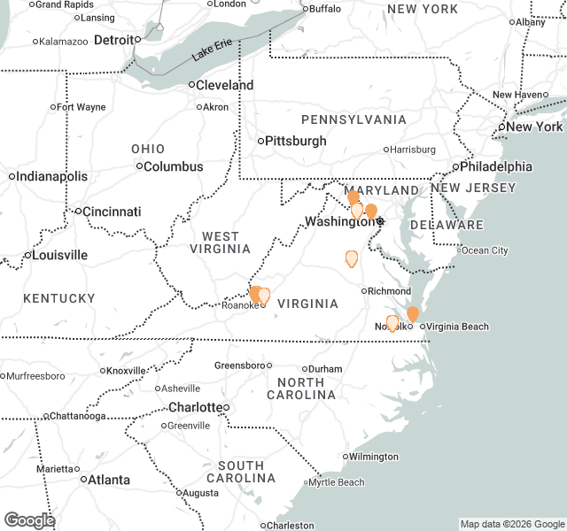 Fill Dirt Map of Virginia
