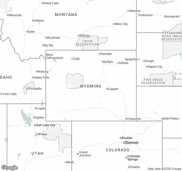 Fill Dirt Map of Wyoming